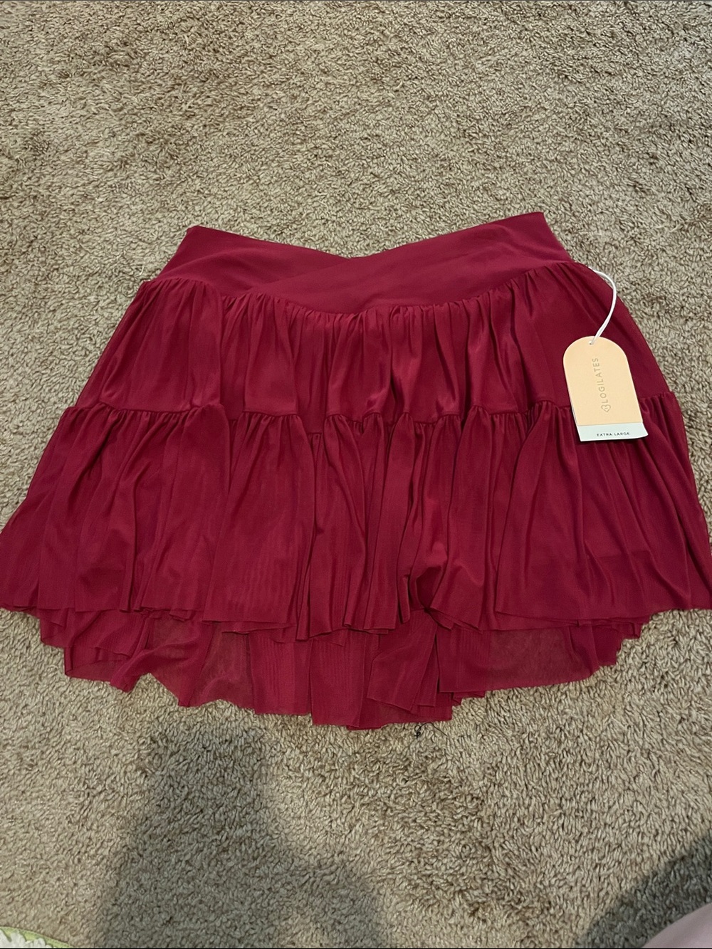 Blogilates by popflex burgundy pirouette skort xl nwt